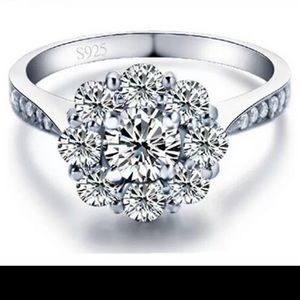 925 stamps Sterling Silver CZ ring